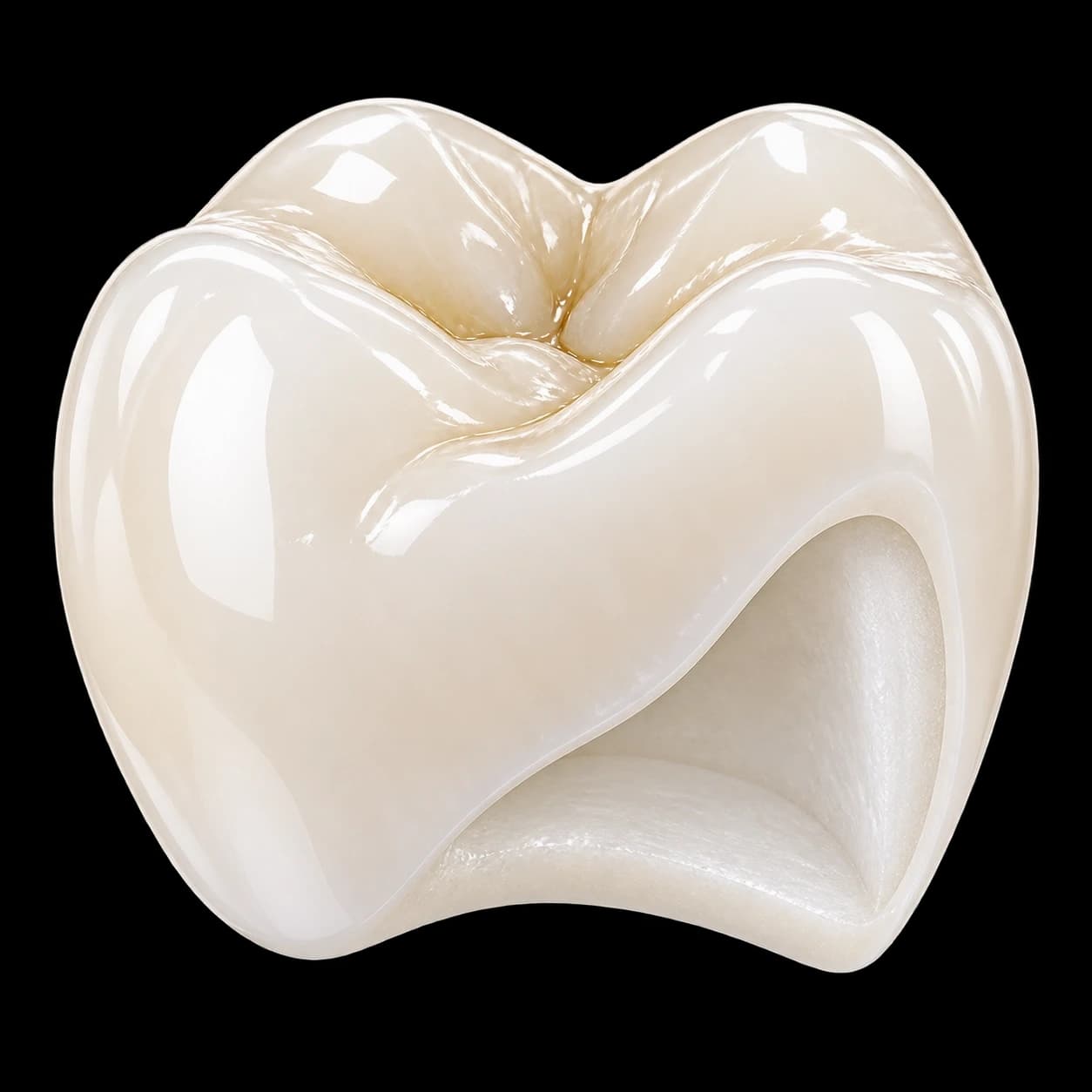Coroană dentară ceramică lângă un dinte pregătit