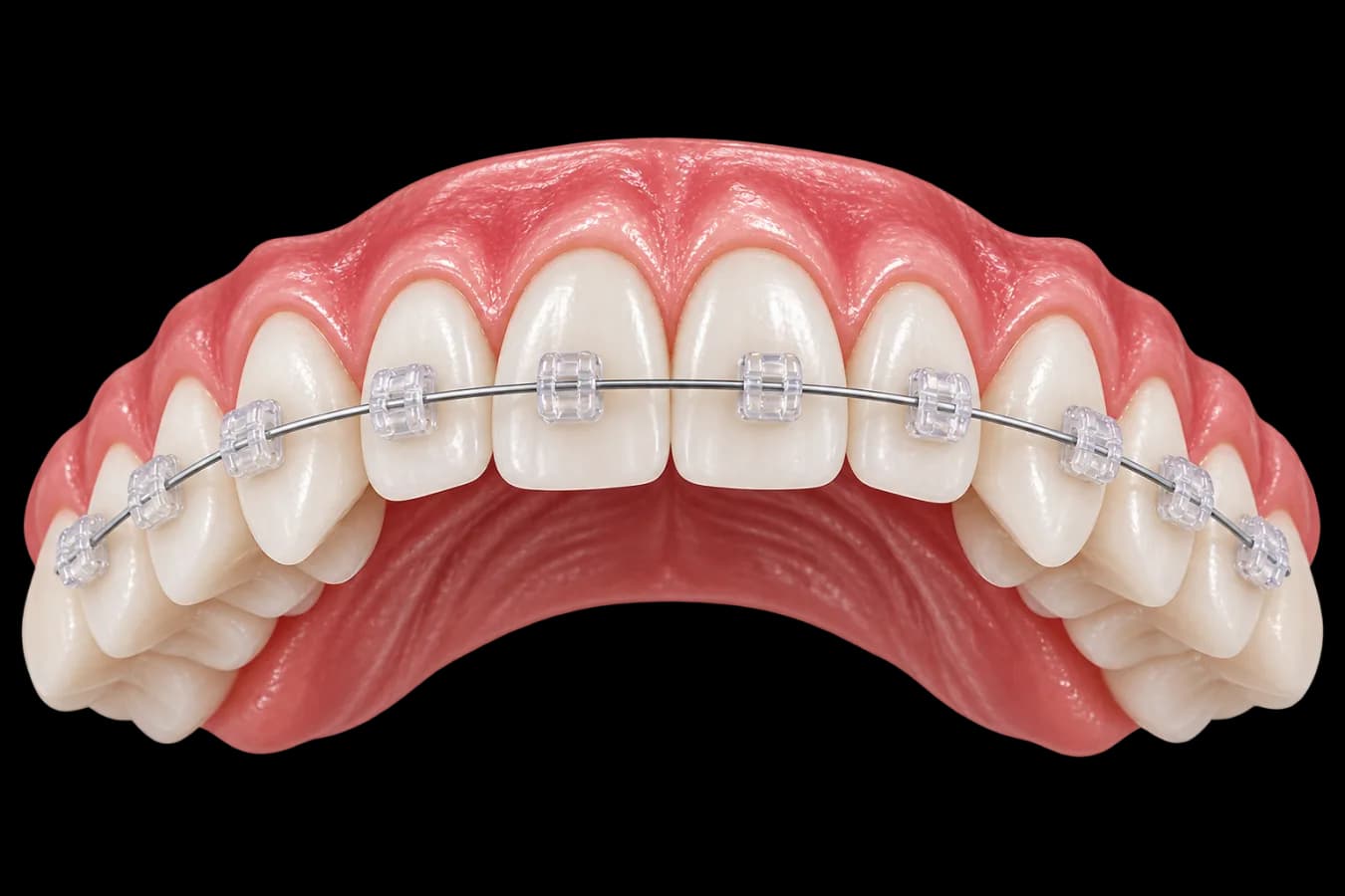 Aparat dentar fix cu bracketuri din ceramică sau safir